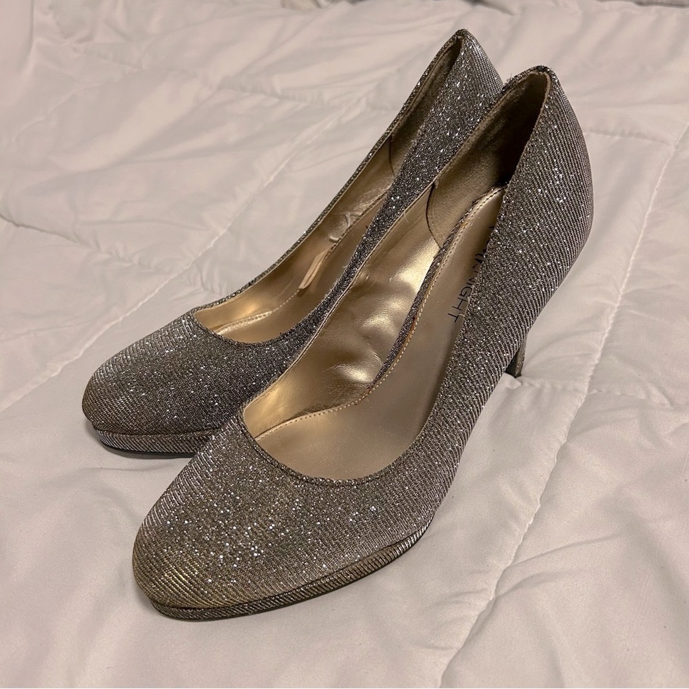 Fioni Night Sparkly Gold & Silver Heels
